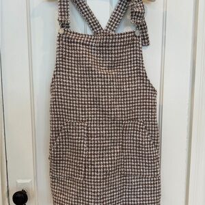 Adorable Brown Houndstooth Mini Dress Jumpet